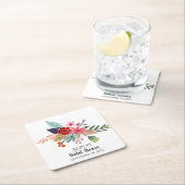 Roze rode blauwe brede bouquetzomerbloemen kartonnen onderzetters (Insitu)