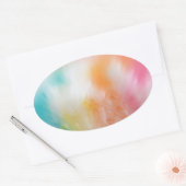 Roze, rode, blauwe Sjabloon Rendy Abstracte kunst Ovale Sticker (Envelop)