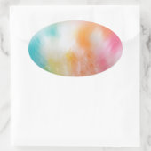 Roze, rode, blauwe Sjabloon Rendy Abstracte kunst Ovale Sticker (Tas)