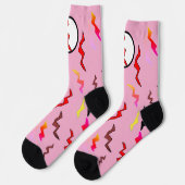 Roze rode bliksemschicht Halloween Sokken (Links)
