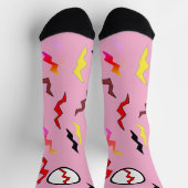 Roze rode bliksemschicht Halloween Sokken (Top)