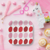 Roze Rode Bloemblaadjes Feest Papieren Bordje (Feest)