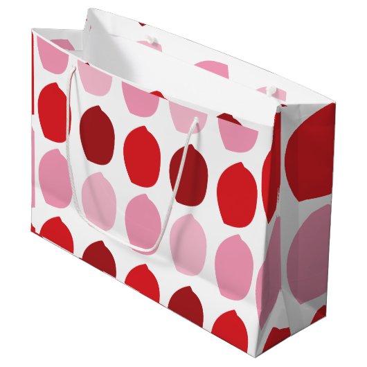 Roze Rode Bloemblaadjes Groot Cadeauzakje (Voorkant Gekanteld)