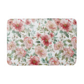 Roze Rode Bloemen Badmat (Voorkant)
