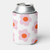 Roze Rode Bloemen Elegante Retro Bloemen Drink Blikjeskoeler (Blikje Achterkant)