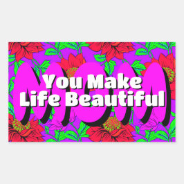 Roze rode bloemen | Elegante Stickers voor Happy M