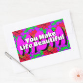 Roze rode bloemen | Elegante Stickers voor Happy M (Envelop)