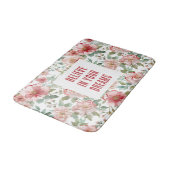 Roze Rode Bloemen Geloof in Dromen Badmat (Gekanteld)