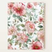 Roze Rode Bloemen Geloof in Dromen Planner (Achterkant)