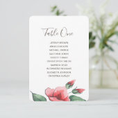 Roze rode bloemen groene bruiloft zithoek. kaart (Staand voorkant)