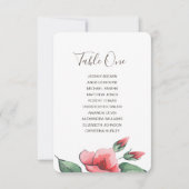 Roze rode bloemen groene bruiloft zithoek. kaart (Voorkant)