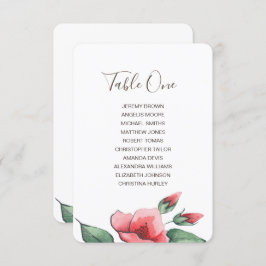 Roze rode bloemen groene bruiloft zithoek. kaart