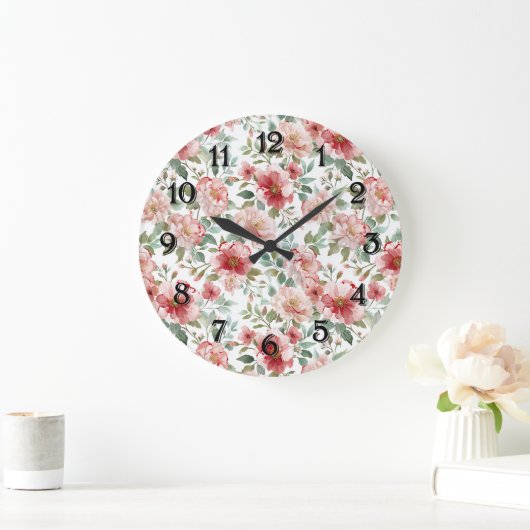 Roze Rode Bloemen Grote Klok (Huis)
