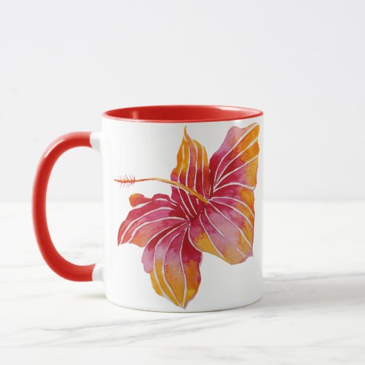 Roze & Rode Bloemen Hawaii Hibiscus Mok (Links)
