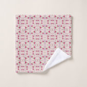 Roze rode bloemen Kunstkunst Bad Handdoek (Wasdoekje)