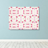 Roze rode bloemen Kunstkunst Canvas Afdruk (Insitu (Houten vloer))