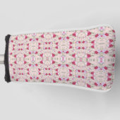Roze rode bloemen Kunstkunst Golfheadcover (Voorkant)