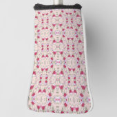 Roze rode bloemen Kunstkunst Golfheadcover (Draai 90)