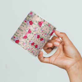 Roze rode bloemen Kunstkunst Koffiemok