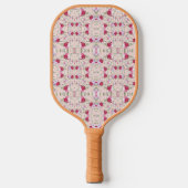Roze rode bloemen Kunstkunst Pickleball Paddle (Voorkant)