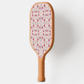 Roze rode bloemen Kunstkunst Pickleball Paddle (Links)