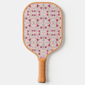Roze rode bloemen Kunstkunst Pickleball Paddle (Achterkant)