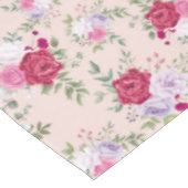 Roze rode bloemen Kunstkunst Tafelkleed (Gekanteld)