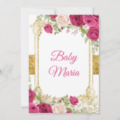 Roze Rode Bloemen Mexicaanse Fiesta Paar Douche Kaart (Achterkant)