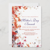Roze & Rode Bloemen Moederdag Brunch Uitnodiging (Voorkant)
