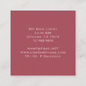 Roze rode bloemen monogram Visitekaartje (Achterkant)