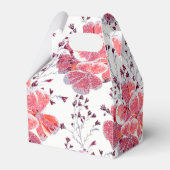 Roze rode bloemen op wit. bedankdoosjes (Achterkant)
