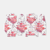Roze rode bloemen op wit. bedankdoosjes (Uitgevouwen)