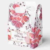 Roze rode bloemen op wit. bedankdoosjes (Geopend)