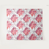 Roze rode bloemen op wit. wandkleed (Voorkant (horizontaal))