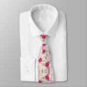 Roze rode bloemen Patroon Kunst Stropdas (Gebonden)