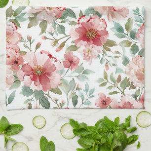 Roze Rode Bloemen Theedoek