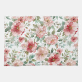 Roze Rode Bloemen Theedoek (Horizontaal)