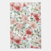 Roze Rode Bloemen Theedoek (Verticaal)
