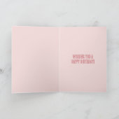 Roze Rode Bloemen Verjaardag Kaart (Binnen)