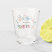 Roze rode bloemen vrijgezellen shotglas shot glas (Achterkant)