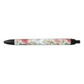 Roze Rode Bloemen Zwarte Inkt Pen (Voorkant)