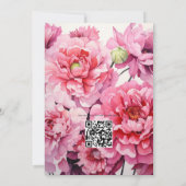 Roze Rode Bloemige Herfst Bruiloft Kaart (Achterkant)