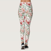 Roze Rode Bloemige Verjaardag Leggings (Achterkant)