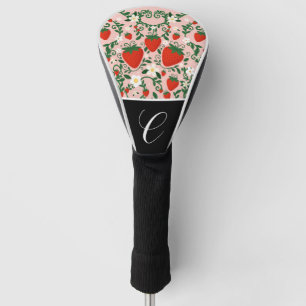 Roze & Rode Bloemige Wijnranken Aardbei Schattig Golfheadcover