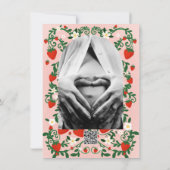 Roze & Rode Bloemwijnstokken Aardbei Baby shower Kaart (Achterkant)