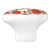Roze & Rode Bloemwijnstokken Aardbei Schattige Keramische Knop (Zijkant)