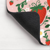 Roze & Rode Bloemwijnstokken Aardbei Schattige Muismat (Hoek)