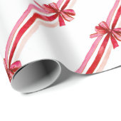 Roze Rode Bogen Kerstvakantie Cadeaupapier (Rol Hoek)