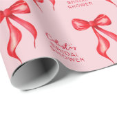 Roze rode boog gepersonaliseerd Vrijgezellenfeest Cadeaupapier (Rol Hoek)