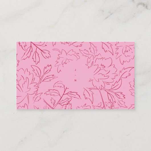 Roze + rode botanische kleurrijke website Kaart (Achterkant)